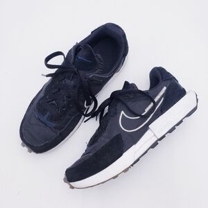 Nike‎ Women's Fontanka Waffle Sneaker Black/White-Dark Obsidian Women's Size 9.5